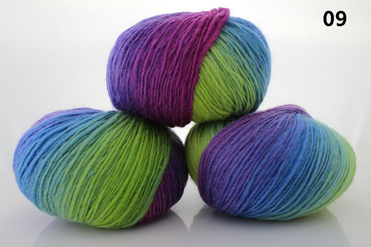 50G/Bal Kleurverloop Rainbow Wol Lijn Baby Wol Bal Breien Gehaakte Garen Ambacht Voor Naaien Diy doek Accessoires 2 Stuks: 09