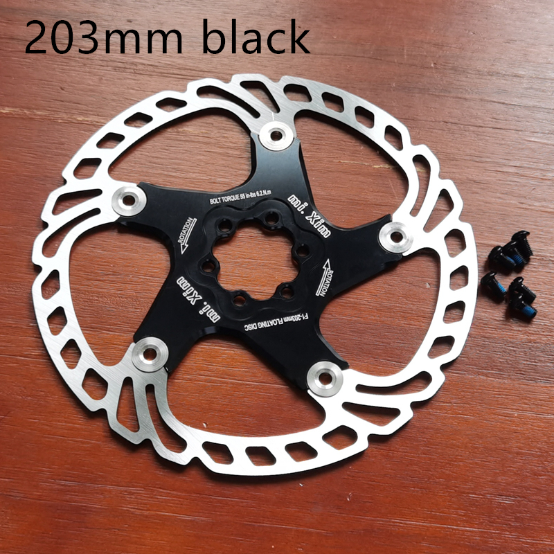 neue MTB 140/160/180/203mm Fahrrad bremsscheibe Straße Schwimm Fahrrad Bremse Sechs Nagel Rabatt für Mountainbike Bremsscheiben: Schwarz 203mm