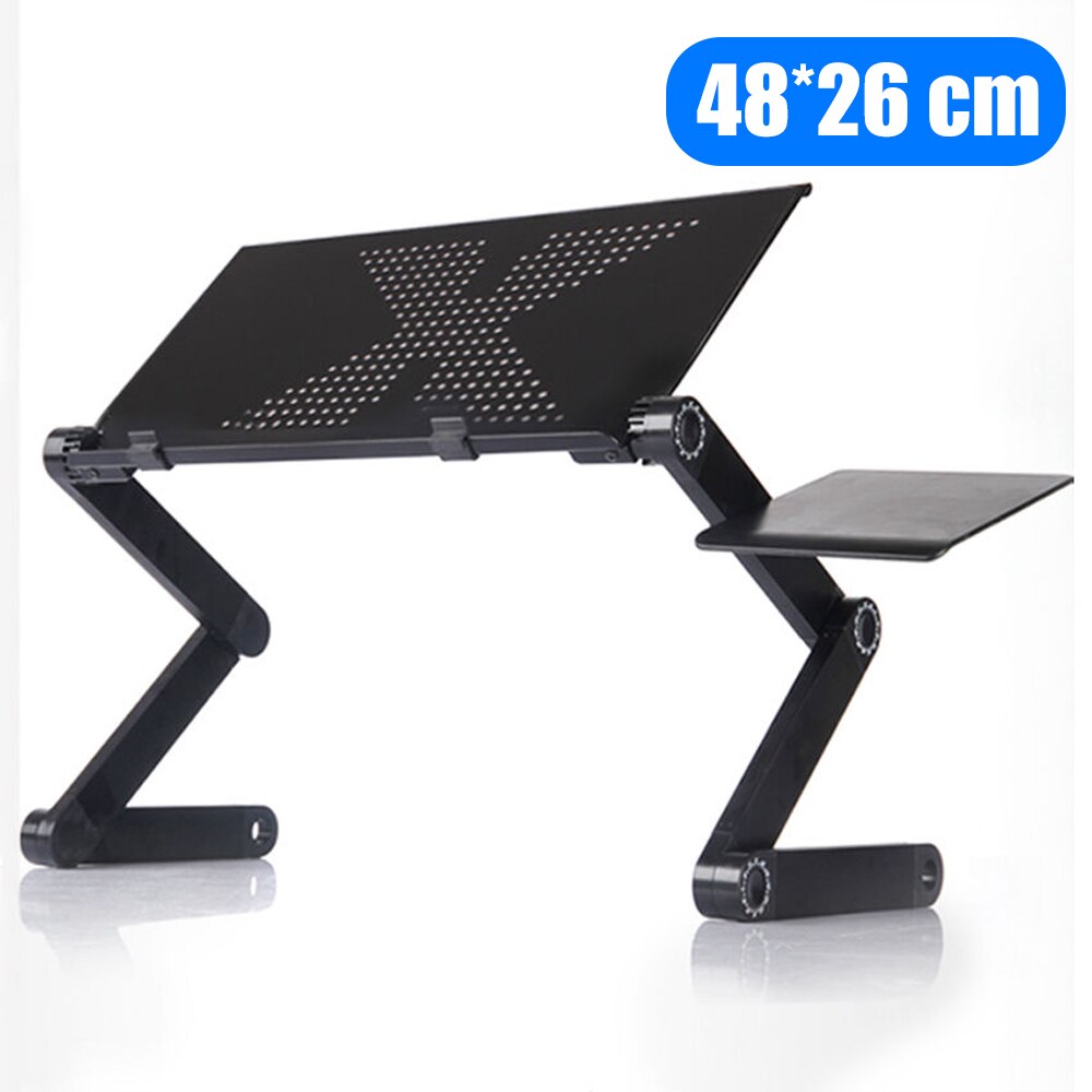 Laptop Table Stand With Adjustable Folding Holder Stand Notebook Desk bed For Netbook Or Tablet With Mouse Pad Computer Desks: 48x26 cm B