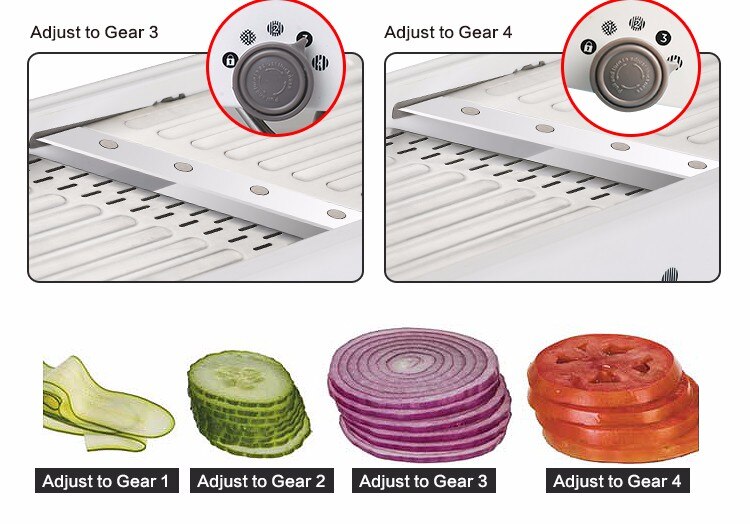 Rallador ajustable de mandolina con cuchillas de acero inoxidable 304 cortador de verduras accesorios de cocina