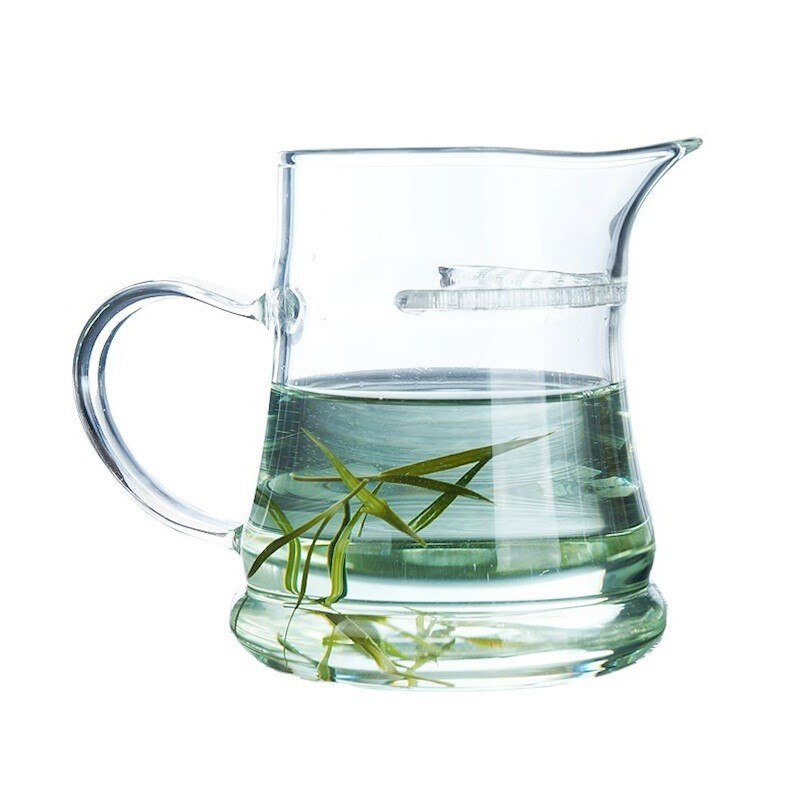Tetera de cristal resistente al calor con infusor para té, taza de té de cristal de 300ML, separador de filtro para la boca con punta de leche H1238