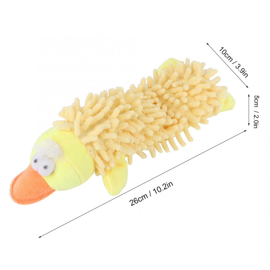 Pet Cat Small Dog Plush Toy Cute Animal Shape with Sound Device for Molar Teeth Playing Biting Small Dog Toy Pet Cat Plush Toy: Yellow