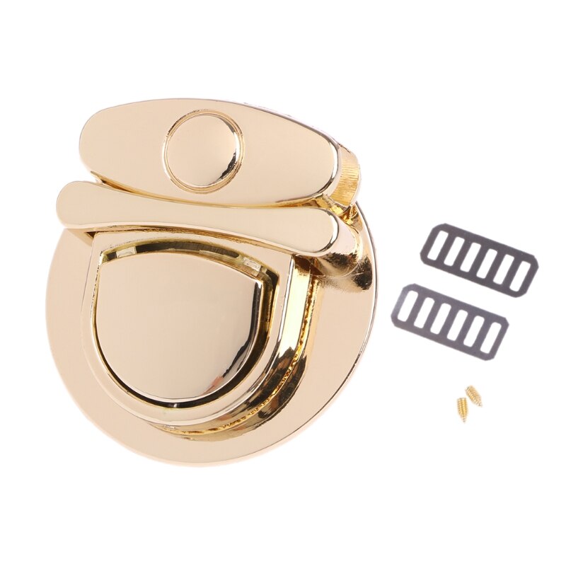 Buckle Twist Lock Hardware For Bag Shoulder Handbag DIY Craft Turn Locks Clasp: Gold