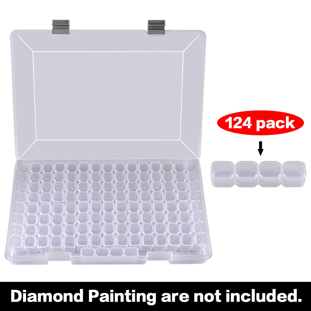 124 Grids Diamond Mosaic Storage Box Accessories Tools Container Case Plastic Bead Organizer 5D Diamond Embroidery Accessories