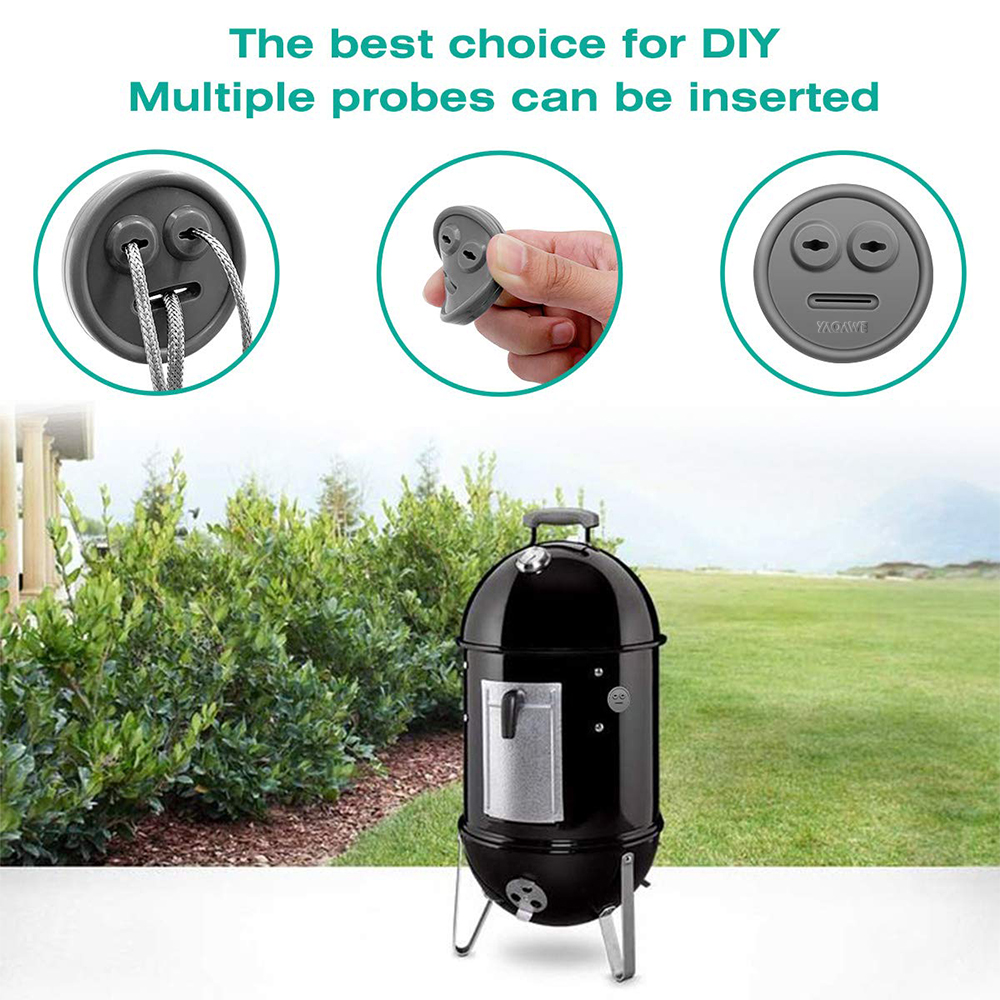 6-Pack Probe Grommet for Grill, Compatible with Weber 85037 Smokey Mountain Cookers, and Other Grills DIY Sensor Ports