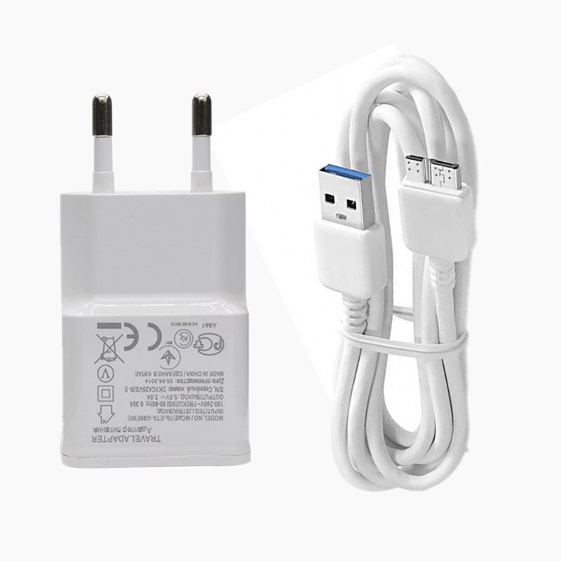 For Samsung galaxy s5 smartphone cable 1M Micro USB 3.0 Charging cable for samsung note 3 S5 fast EU Charger Toshiba Hard Disk: EU Charger and cable