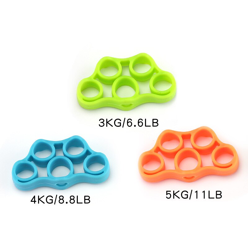 Pince à main en Silicone pour les doigts, entraîneur de force, bande de résistance pour les poignets, outil de Fitness: 3 PCS Green