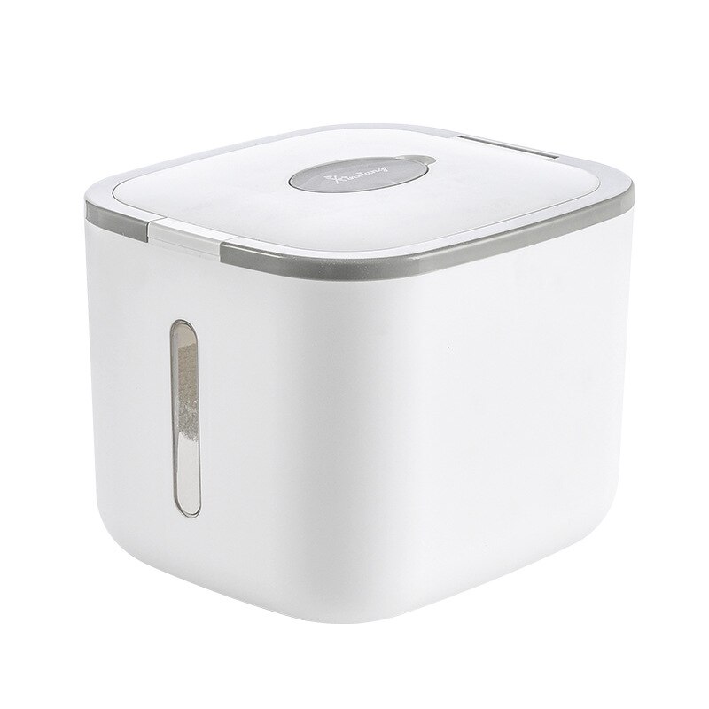 WBBOOMING 12kg Rice Storage Box Pet Dog Food Storage Container Plastic Sealed Rice Bucket Moisture-proof Mildew Anti-Oxidation: Gray