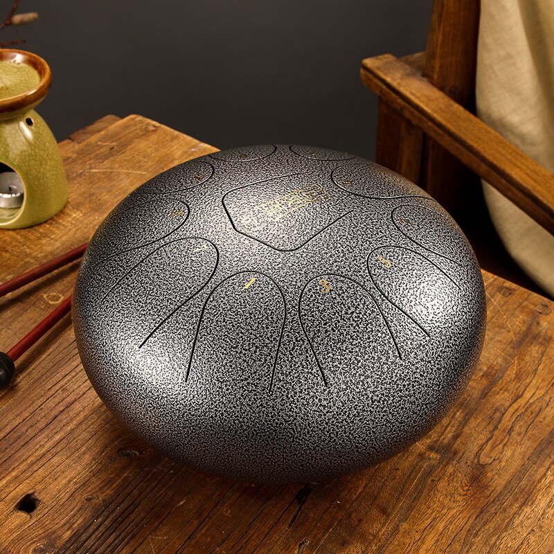 NOPWOK Stahl-Zungentrommel – 8 Noten, 6 Zoll, Chakra-Design, Für Meditation, Yoga, Musiktherapie (Türkis)