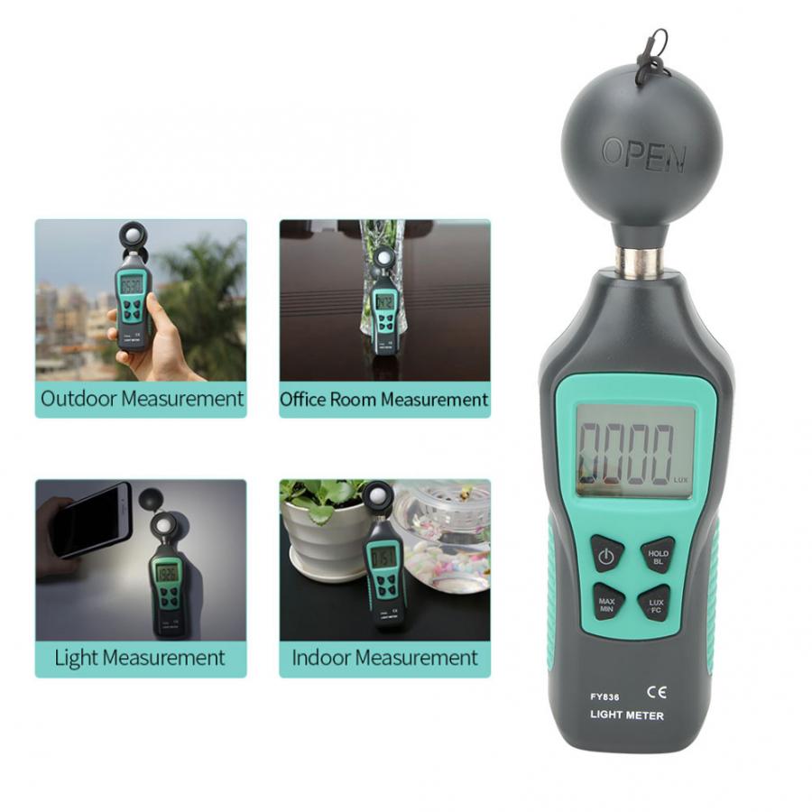 mini cyfrowy Luxmeter 0-200000 wyświetlacz LCD ręczny iluminometr fotometr luminometr cyfrowy miernik światła nowy