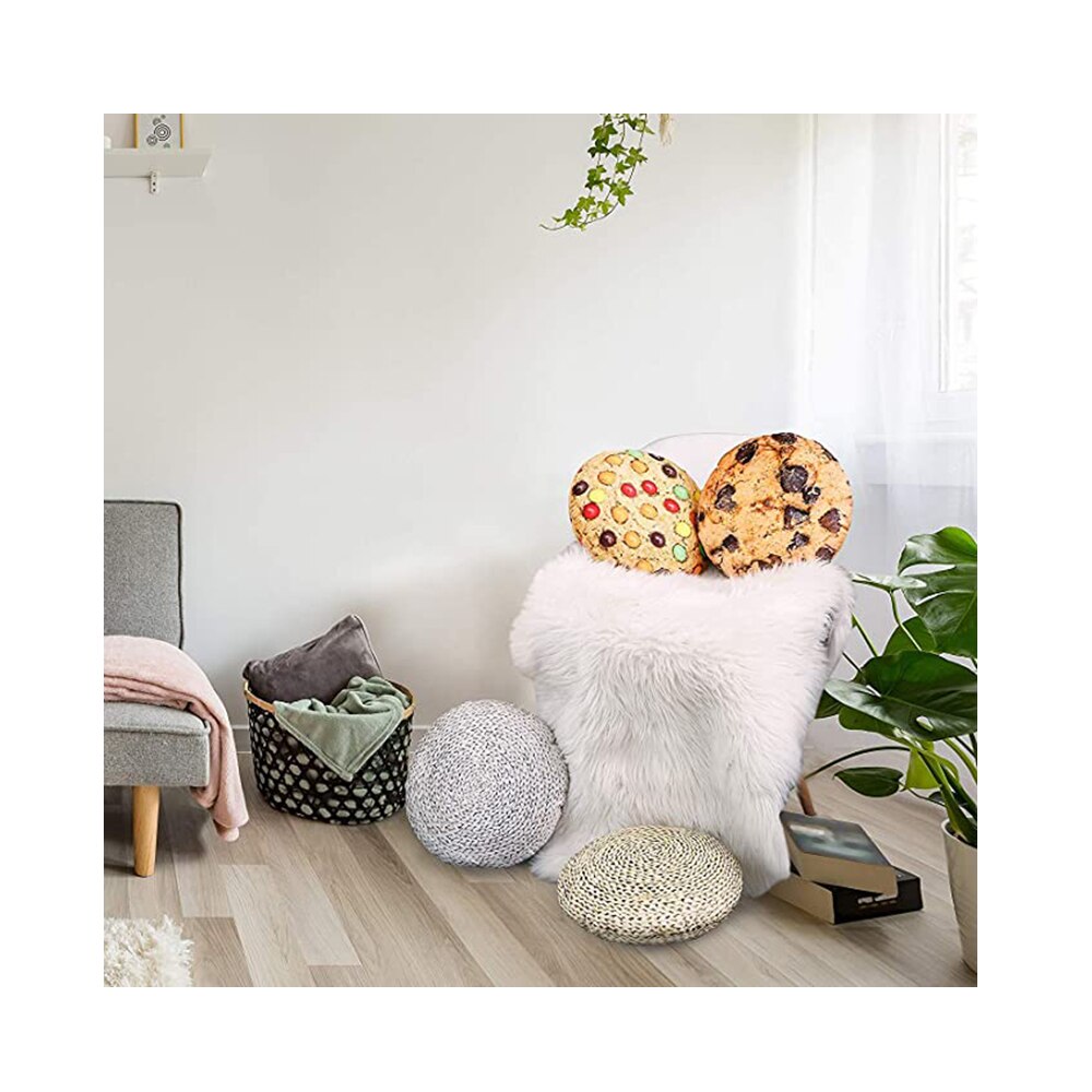 Ronde Sierkussen 13 Inch Chocolade Cookie Pads, Brood Kussen Voedsel Kussens 3D Digital Print Decoratieve Voedsel Vormige Kussen