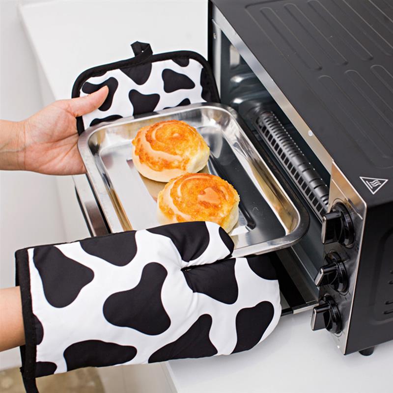 2 pièces cuisine gants isolation motif léopard Pad cuisson micro-ondes gants cuisson BBQ four maniques four mitaines cuisine gants