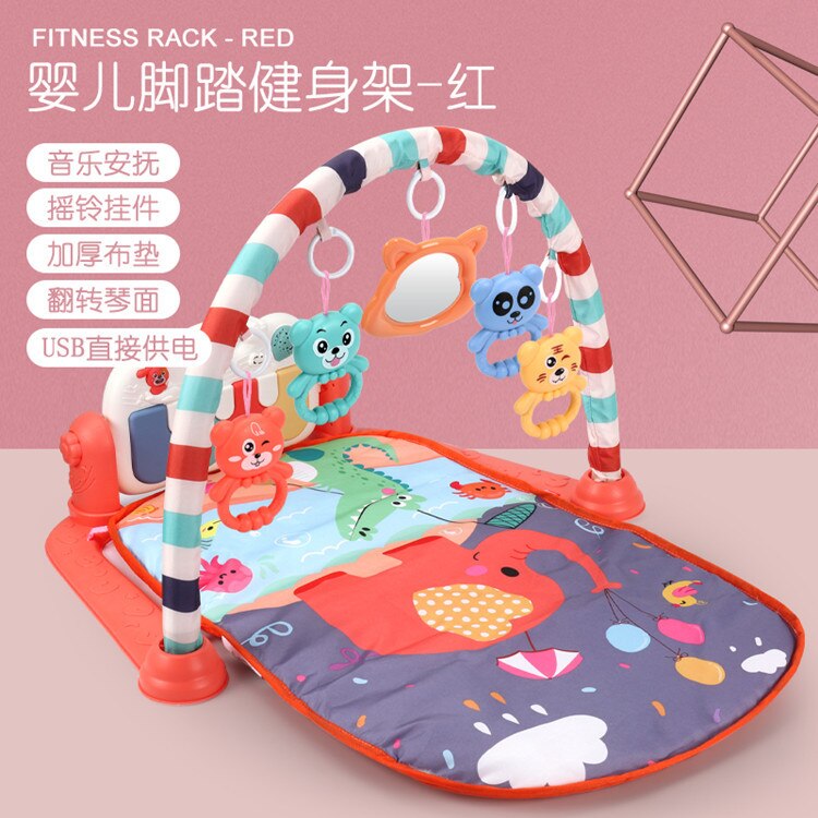 Music Blanket Baby Newborn Steps On Piano Gym 0- 18 Months 30 Lism Plastic Cement: Red