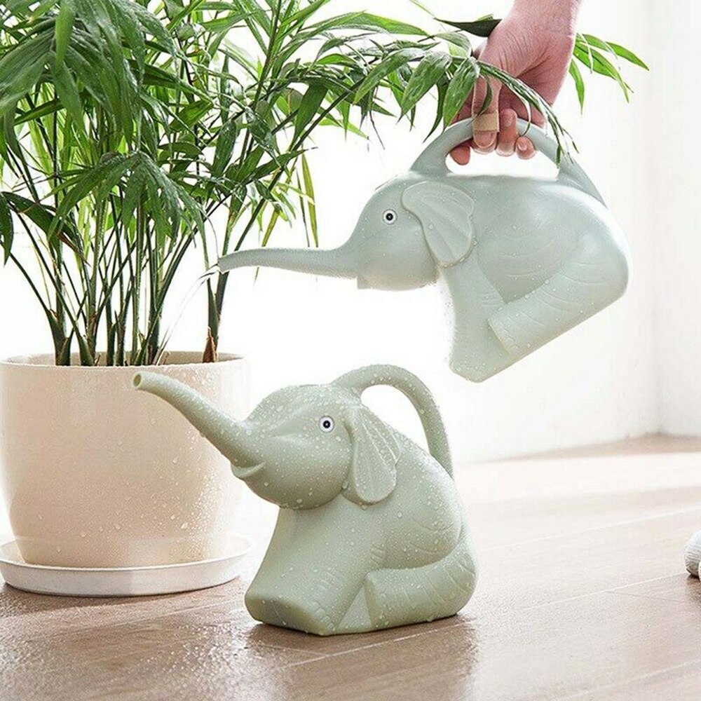Sød elefant form vandkande mini plastik planter sprinkler bærbart vanding udstyr havearbejde forsyninger