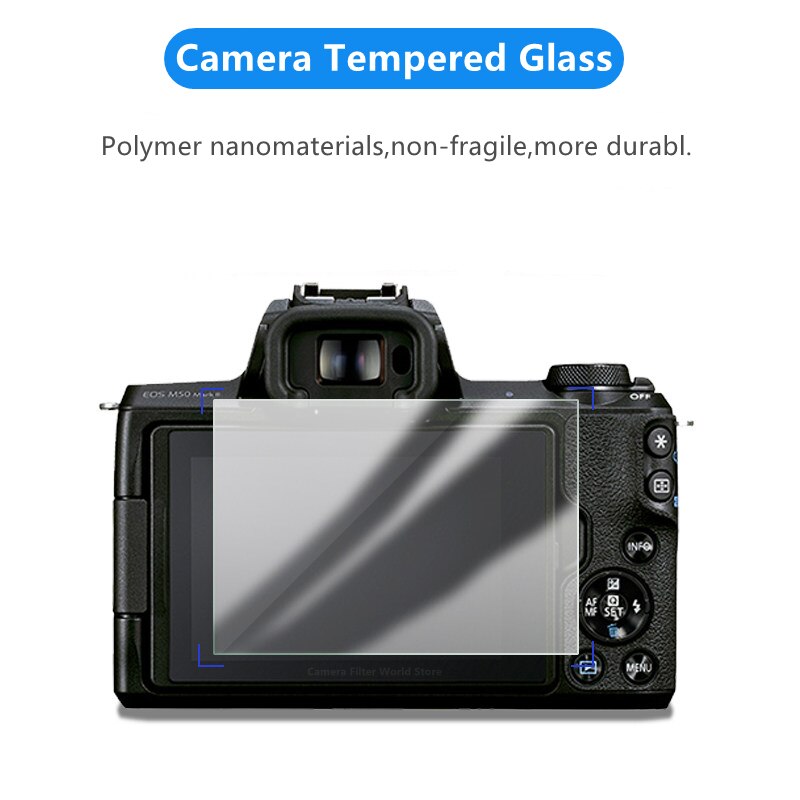 2Pcs M50 Camera Glas 9H Hardheid Gehard Glas Ultra Dunne Screen Protector Voor Canon M5 M50 M50II M50 mark Ii M6 M6II Camera