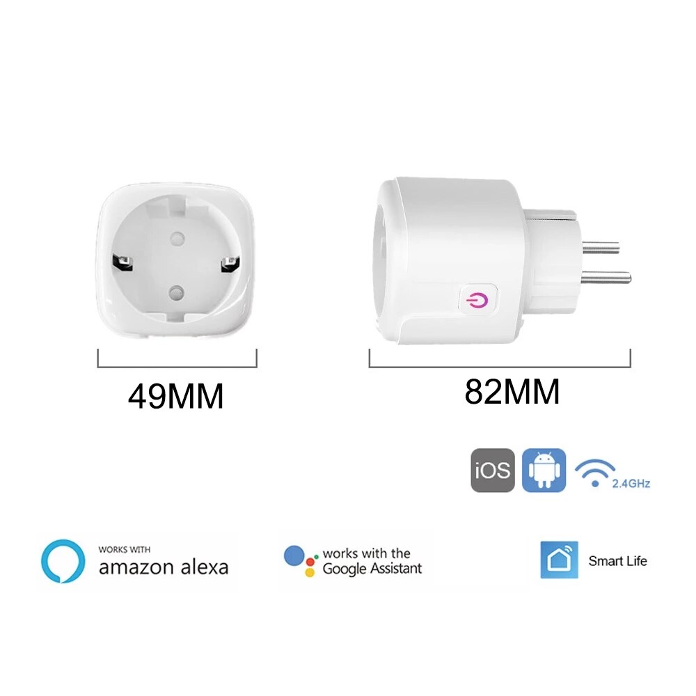 Wifi Smart Plug Outlet Draadloze Stopcontact Smart Leven Tuya App Afstandsbediening Werk Met Alexa Google Thuis Geen Hub nodig Eu