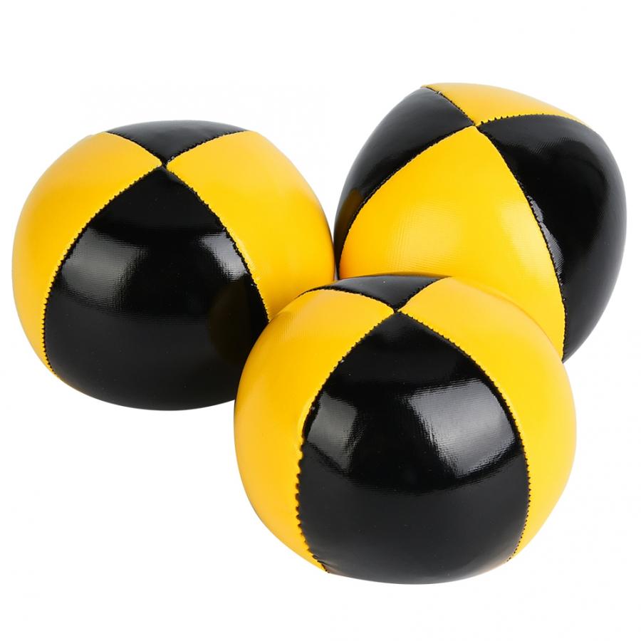 3PCS Yellow Black PU Thud Juggling Balls Clown Playing Juggle Ball Set for Beginner Juggling Ball Equipment