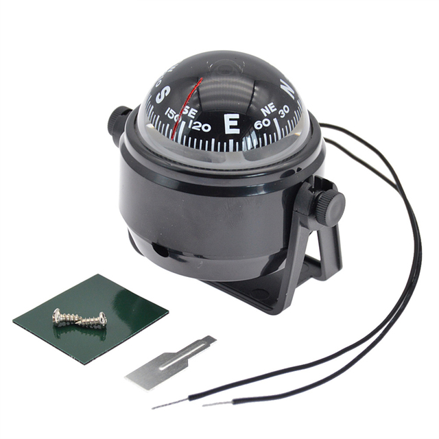 Boot Kompas Met Elektronische Led Licht Waterdicht Nautische Kompas Zee Draaibare Marine Voor Marine Navigatie Positionering: Oranje