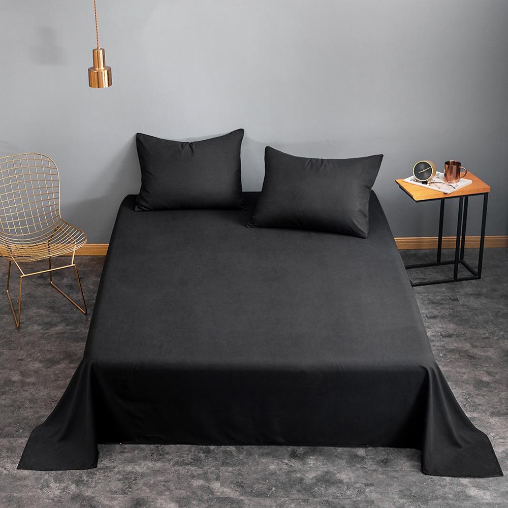 1 pc Bettwäsche Weiße Farbe schlicht Gefärbt Bett Flache Blatt Single/Königin/König Größe oben Blatt sabanas blatt für Doppelbett: Typ 5 / 2 Kissenbezug50x70cm