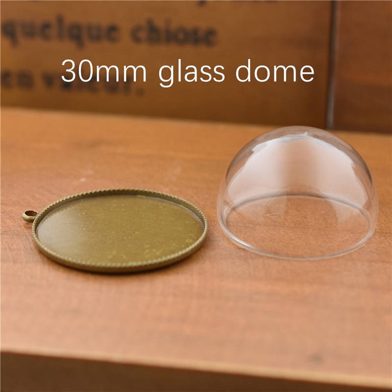 Ensemble d'accessoires de bijoux en verre creux avec base de réglage, bouteille de globe en verre orbe, pendentif de bague, accessoires de bricolage faits à la main, breton, 6 pièces: Couleur or jaune pâle