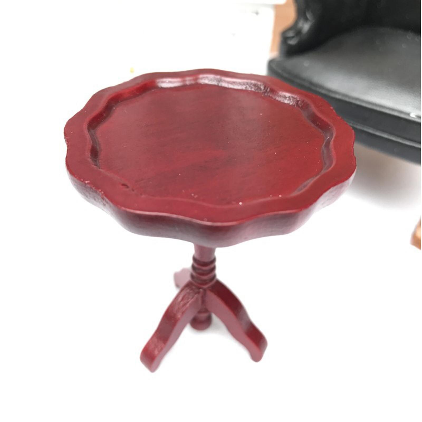 1/12 Dollhouse Miniature Wooden Model Small Round Table Cute Furniture Toy - Dolls House Accessories