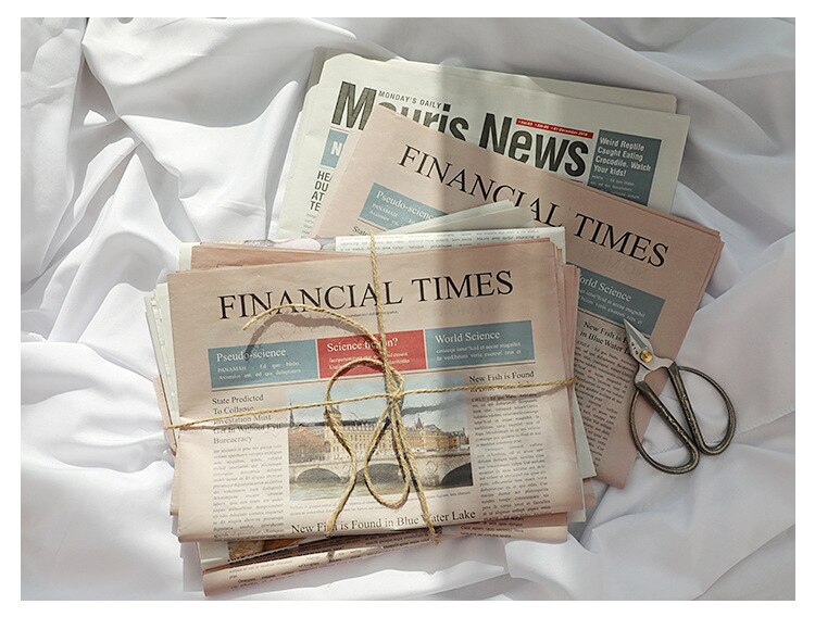 Retro English newspaper old newspaper ins photo props flower wrapping paper photography shooting paper props