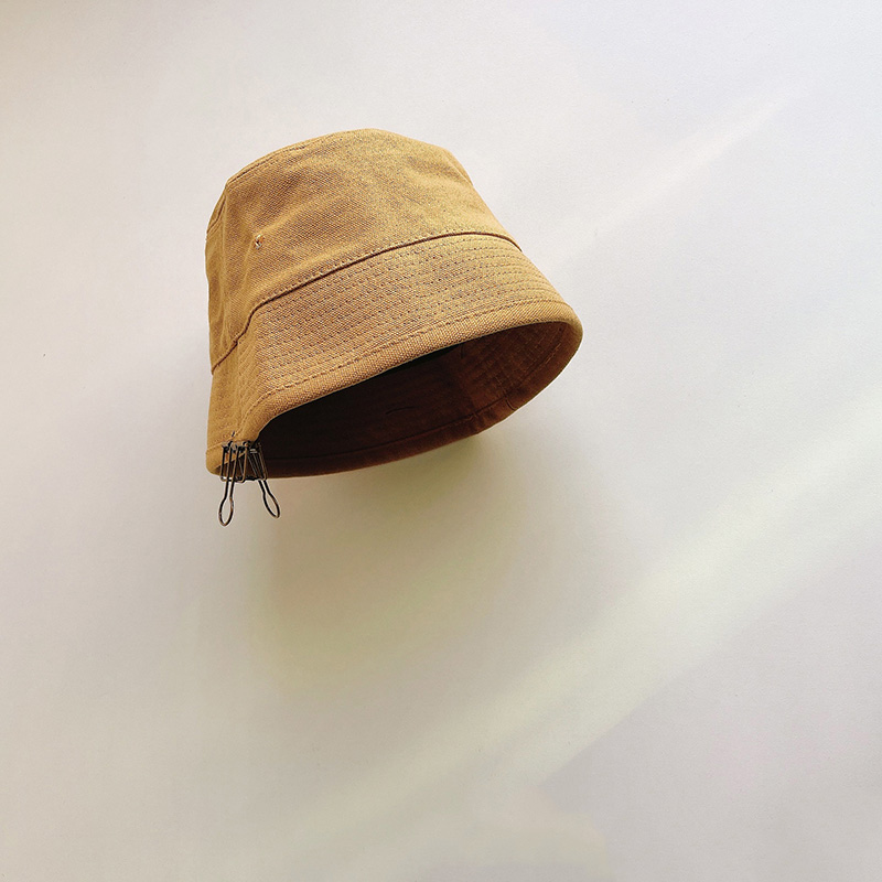 Cappello da pescatore estivo per bambini cappello da pescatore in cotone per bambini tinta unita cappello da sole per bambina Casual per bambini: Khaki