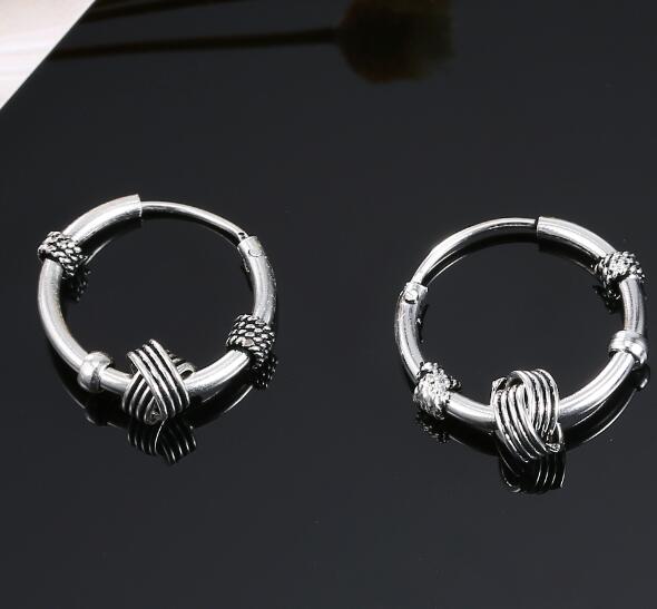 Europese Vintage Zilveren Kleur Oorringen Cirkel Handgemaakte Cool Kleine Hoop Earring Voor Vrouwen Bijoux Bijoux Sieraden: 5