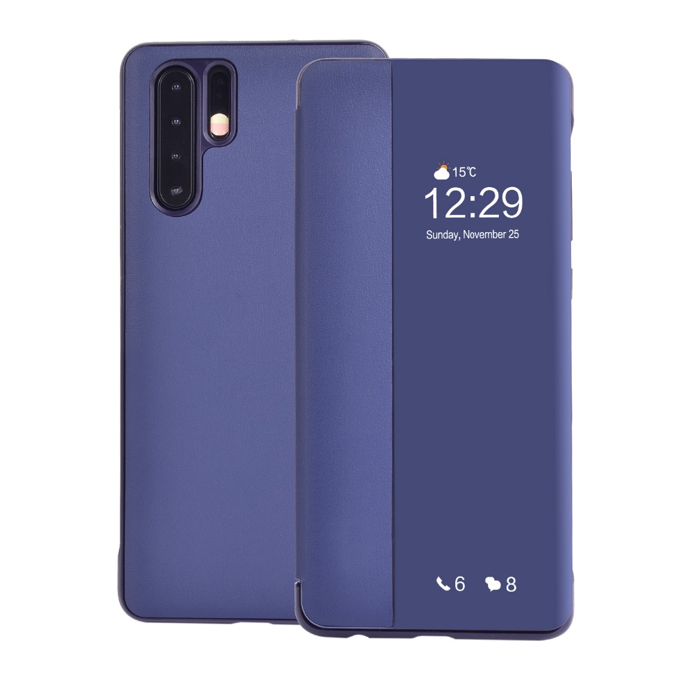 Funda de teléfono de cuero con tapa para Huawei P30 Pro Lite P 30Pro 30lite P 30 Pro Lite P30lite P30pro Smart Sleep View Cover: Lona / Azul