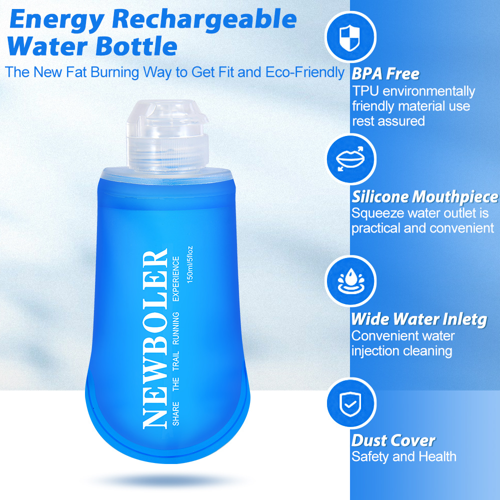 150 ml/250 ml/500 ml Outdoor faltbare Silikon-Bissgröße Wasserflasche Laufen Camping Wandern Reisen praktische Wasserflasche