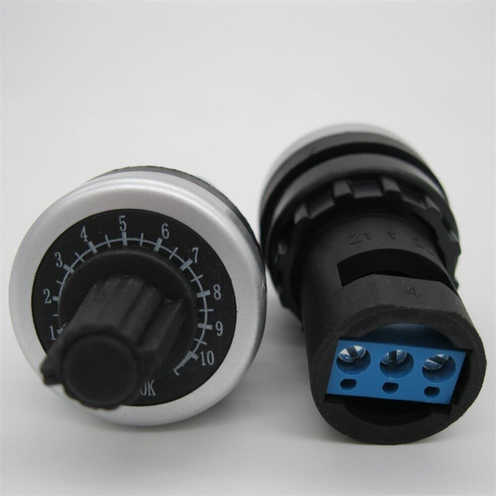 LA42DWQ-22 10K Ohm 22mm Diameter Variable Speed Drive Potentiometer vsd pot Converter Governor Inverter Resistance Switch 10K