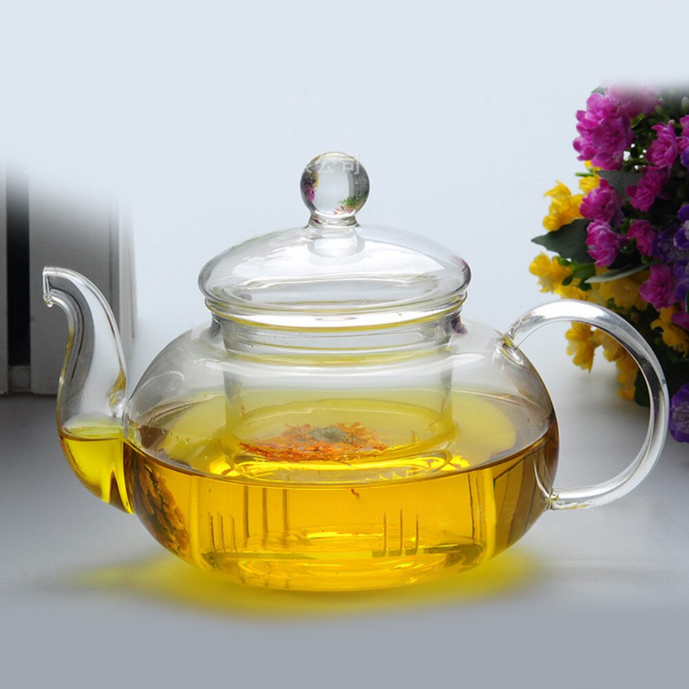 Resistent glas tekanna flaska kopp teblad 350ml infuser med butik kök suplly hem klitchen verktyg flaska
