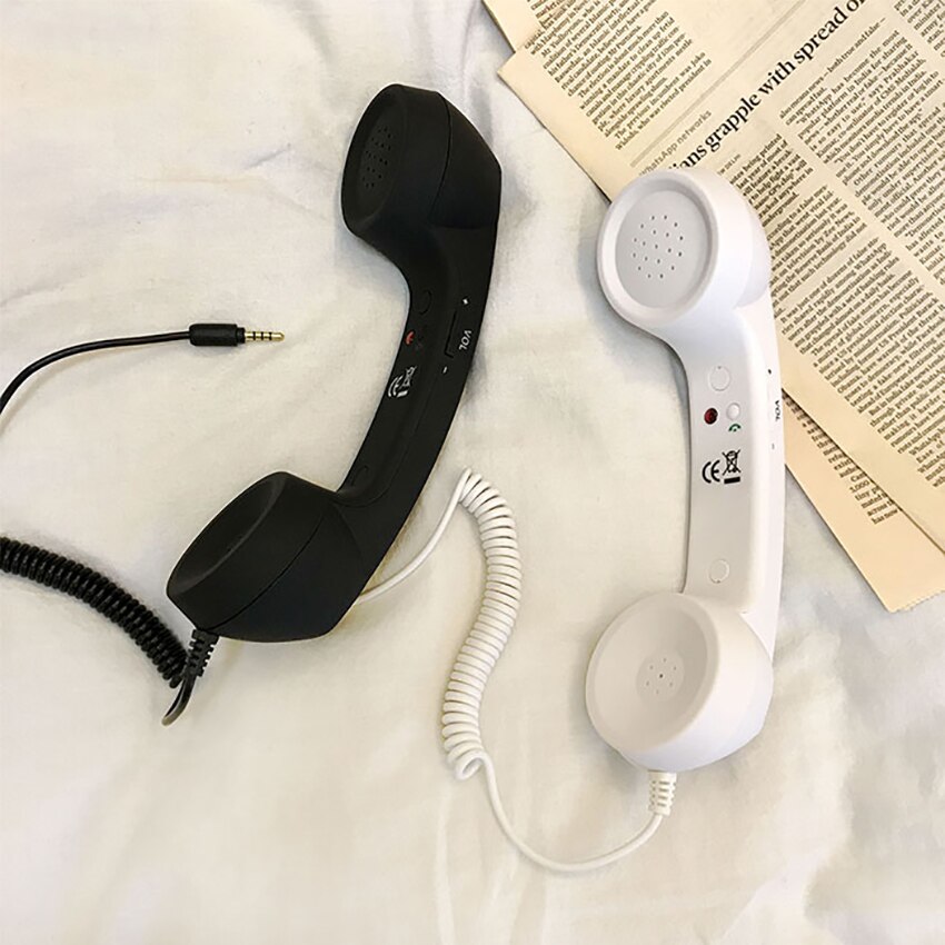 praktisch Hörer, retro Telefonhörer Einstellbarer Lautstärke Empfänger MIC Mikrofon 3,5 MM für Handys, Computer