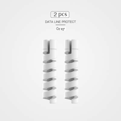Kabelbeschermer datalijn siliconen spiraalspoelopwinder beschermend voor iphone samsung android usb-oplader oortelefoonhoesje: Grijs