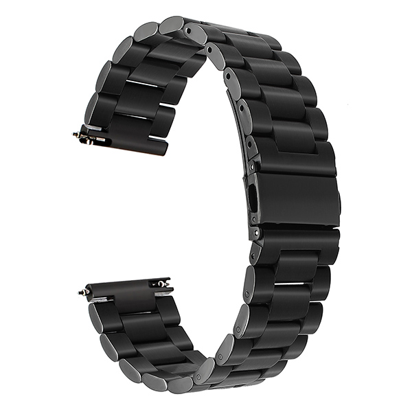 22mm roestvrijstalen horlogebandjes met snelsluiting voor samsung gear  s3 classic frontier polsband met schakels, zwart en zilver: Zwart