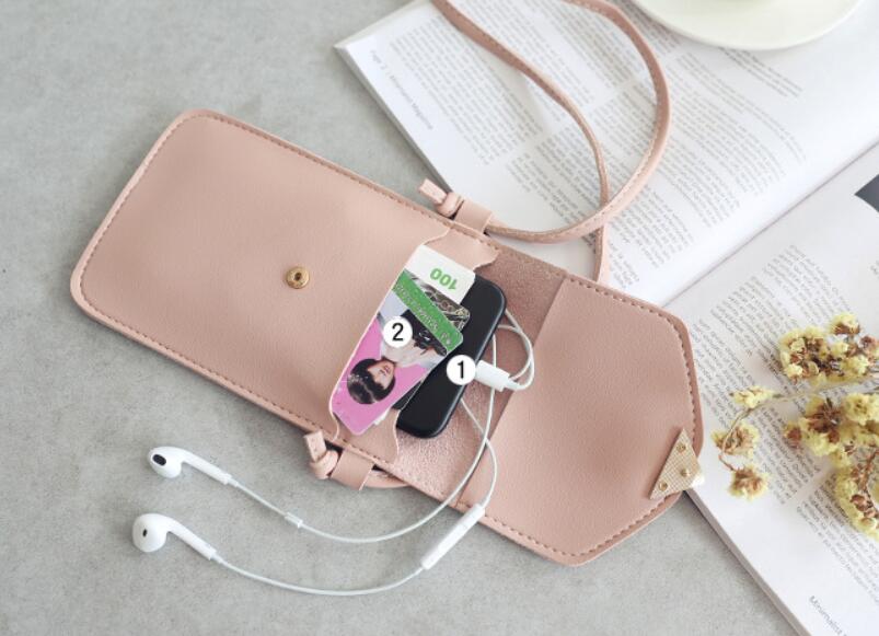 Women's Touch Screen Cell Phone Purse Transparent Simple Bag Hasp Cross Wallets Smartphone Leather Shoulder Light Handbags