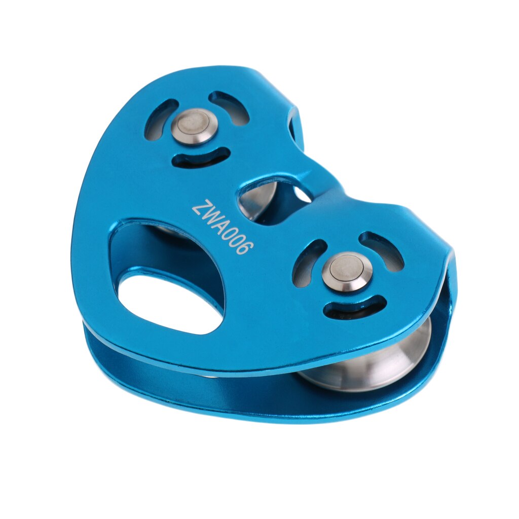 30KN escalade tyrolienne câble chariot vitesse rapide Double poulie Double vitesse poulie pour 13mm corde accessoire extérieur-bleu