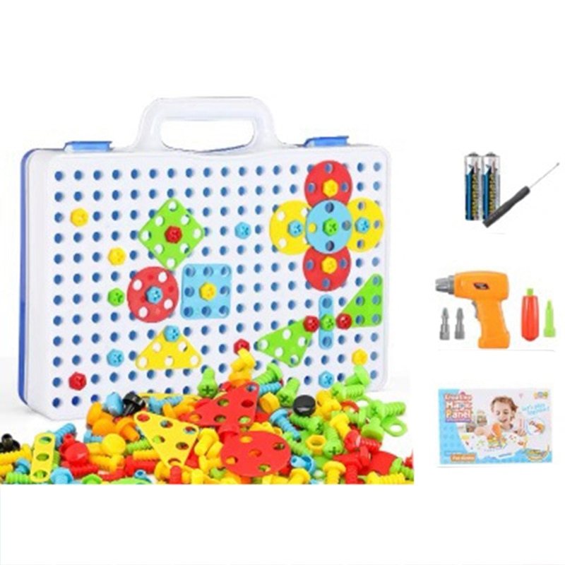 Kreative freundlicher Elektrische Bohrer murmeln Montiert Spiel Werkzeug DIY Modell Bausatz Gebäude Pädagogische Blöcke setzt Spielzeug für Jungen: Ursprünglich Titel