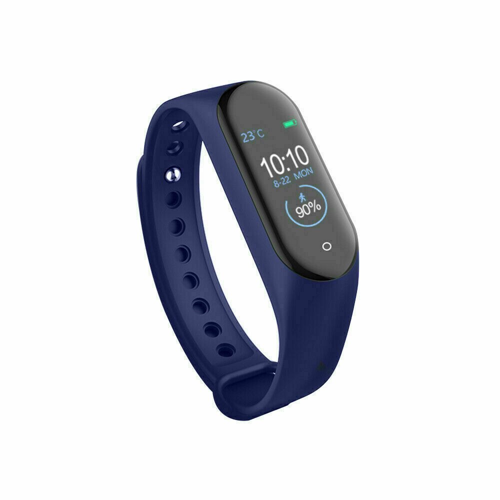 M4 Smart Band 4 Fitness Tracker Watch Sport Bracelet Heart Rate Blood Pressure Smartband Monitor Health Wristband: Blue