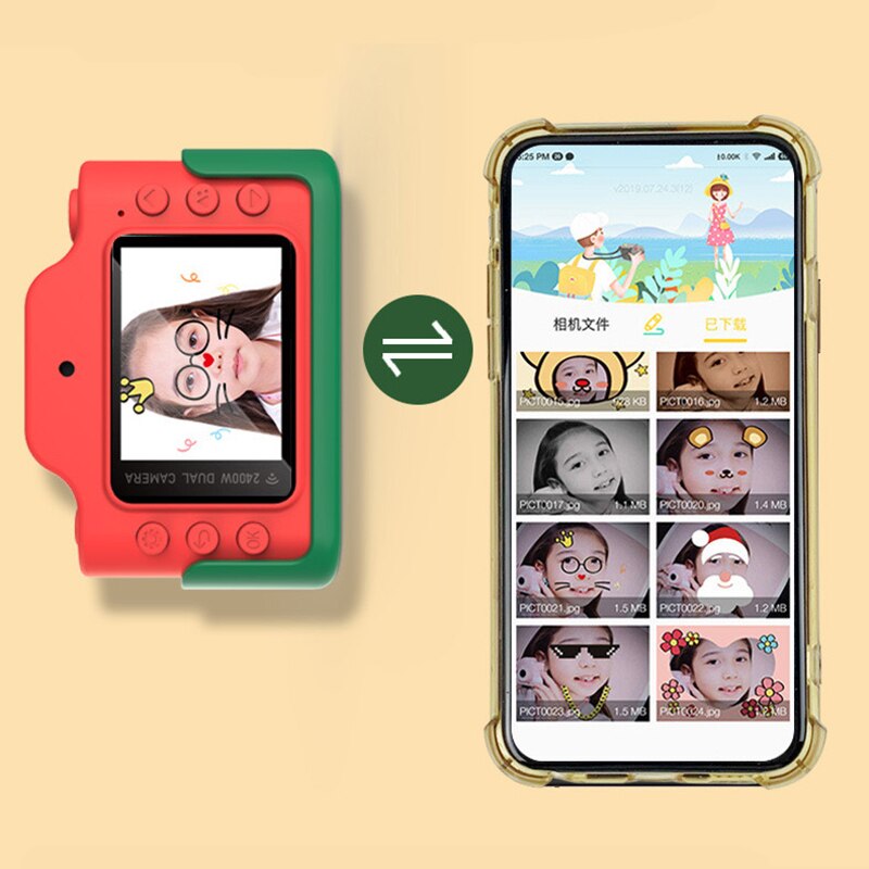 Mini cartoon kerstman kinderen wifi digitale camera kind educatief speelgoed voor kinderen baby verjaardag 24mp slimme kindercamera
