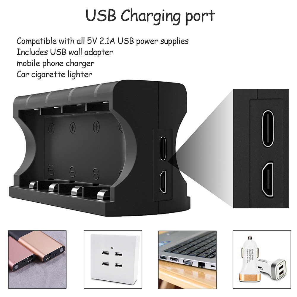 5V 300mAh 8 Slot Battery Charger with USB Charging Port for CR123A Batteries _WK