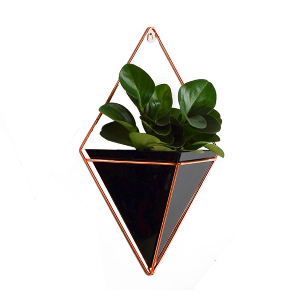 Acrilico Vaso di Fiori di Ferro Flora Hanging Planter Geometrica Vaso di Decorazione Della Parete 35DC19