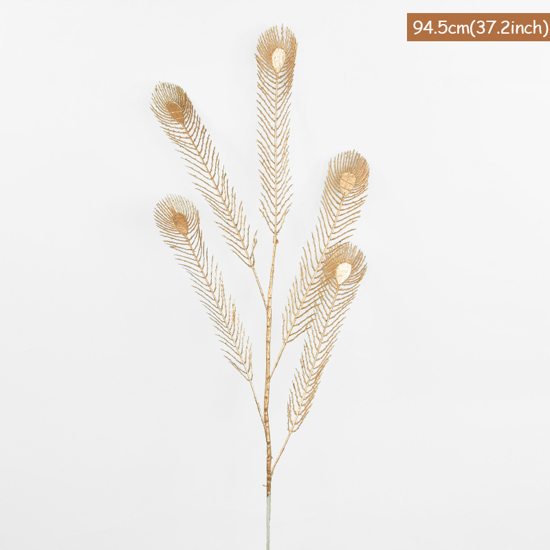 Goldene künstliche Pflanzen, Eukalyptus-Ahornblatt, 2023, Weihnachtsdekoration für Zuhause, Wohnzimmer, Hochzeit, Party, Blumenarrangement: braun