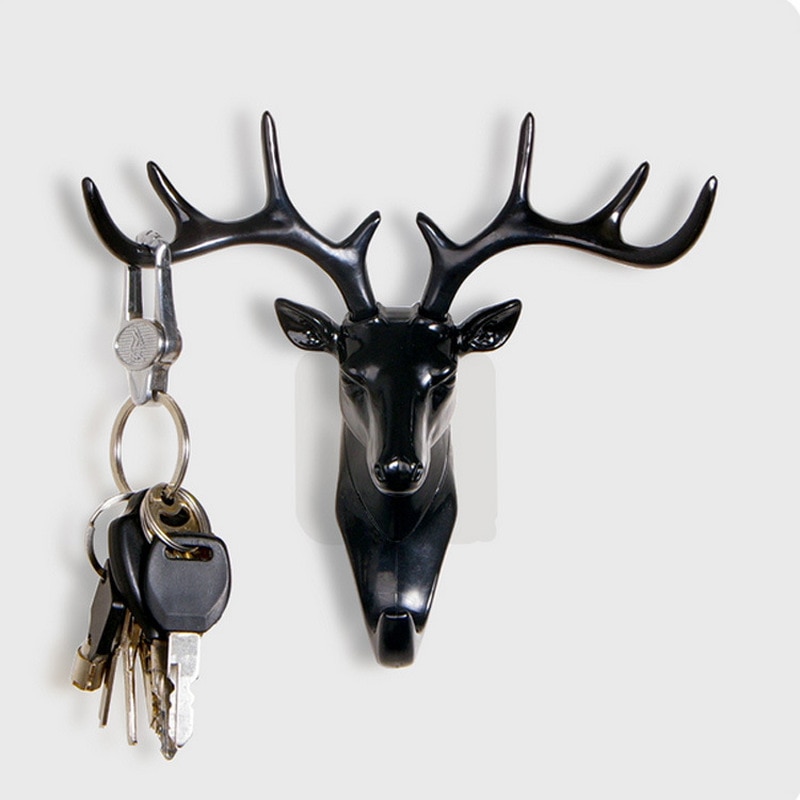 Elch Kopf Zauberstab Montiert Tasche Aufhänger Geweih Haken Selbstklebenden Aufhänger Tasche Schlüssel klebrig Halfter Weihnachten Hirsch Horn Haken