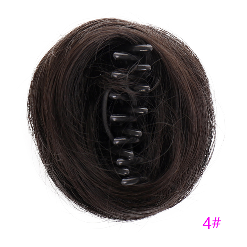 Women's Claw clip Hair Buns Synthetic Curly Chignon Ombre Claw Hair Messy Buns Updo claw Clip In Hairpiece For Women: 1B/27HL
