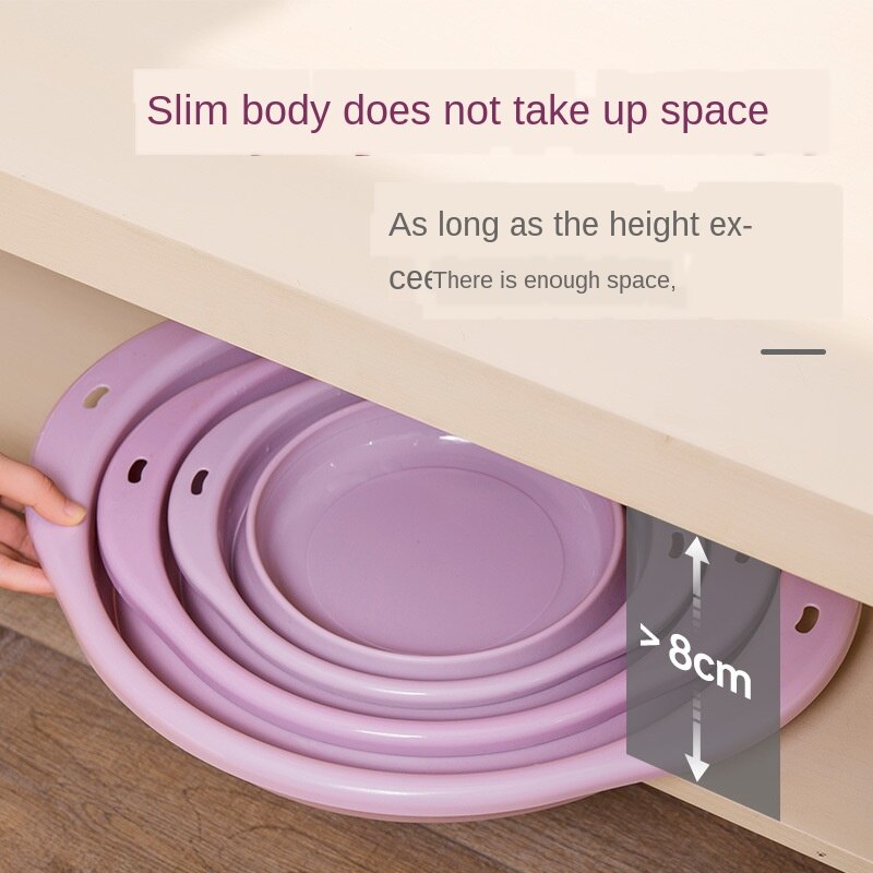 Folding Basin Outdoor Travel Portable Plastic Laundry to Wash the Dishes of Bathroom Kitchen Small Green Space Folding Bucket