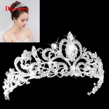 Women Wedding Bridal Tiaras Princess Austrian Crystal Prom Hair Crown Rhinestone Headband Hair Accessories Headpiece