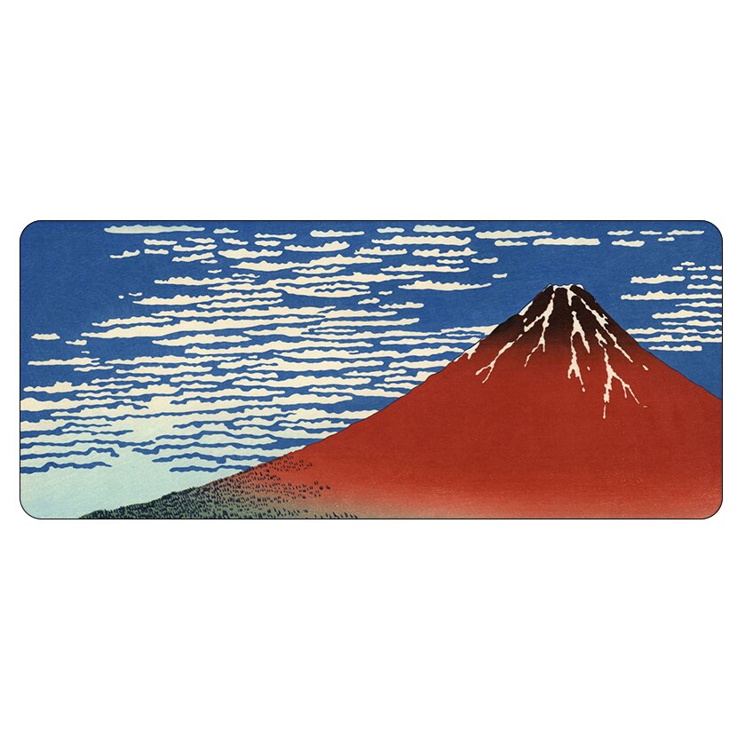 Large Gaming Mouse Pad Japan The Great Wave of Kanagawa Computer MousePad Gamer Rubber XL Speed Notebook Keyboard Desk Mat: Brown / 700x300x2mm