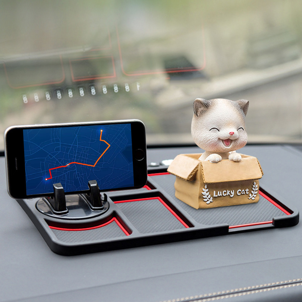 Silicone Car Anti-Slip Mat Auto Phone Holder Sticky Anti Slide Dash Phone Mount Parking Number Card Car Pad Mat Car Mat