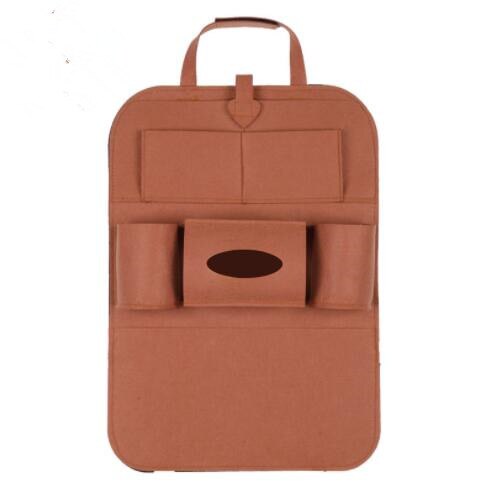 Universelle Wasserdichte Auto Rücksitz Organizer Lagerung Tasche Multifunktionale Humanisierte Lagerung Tasche Filz Abdeckungen Zurück Sitz Taschen: Braun
